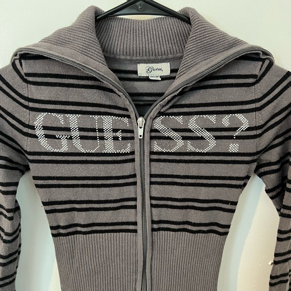 GUESS Zip Up Sweater - Picture 2 of 6